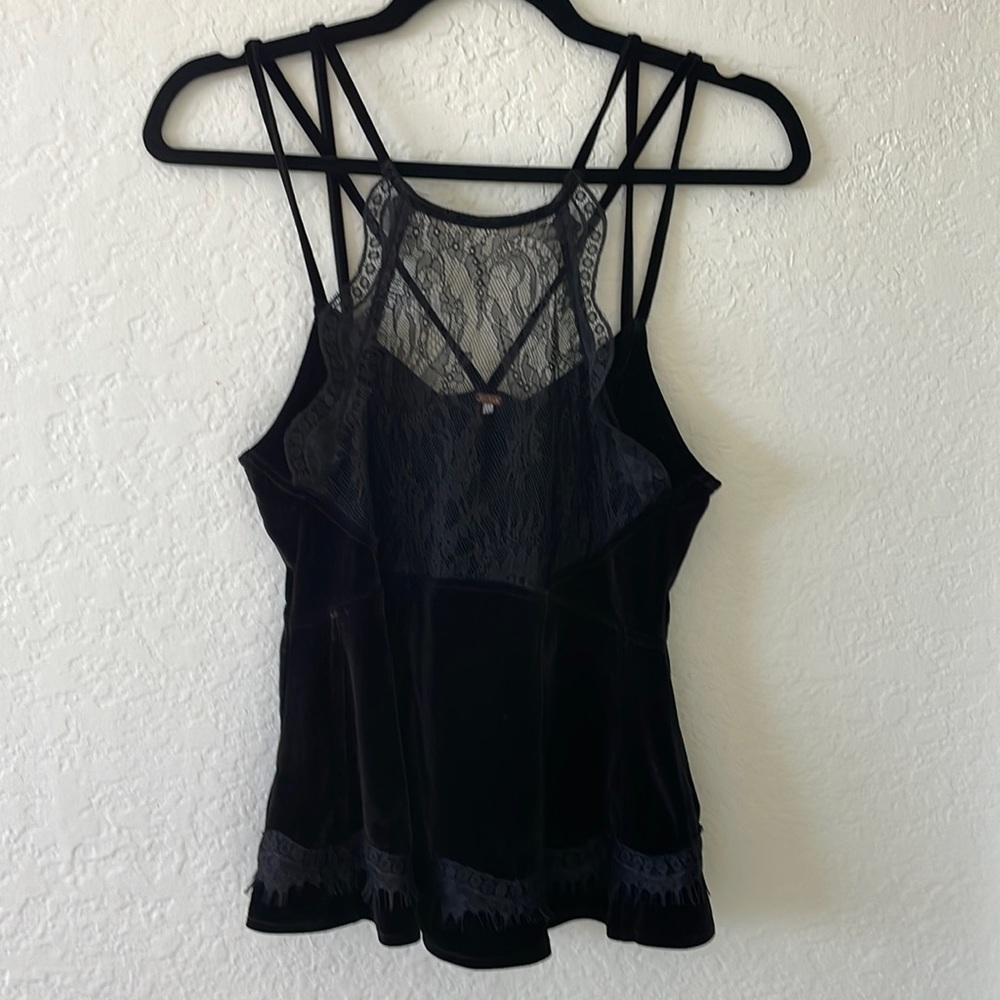 Black Velvet and Lace Free People top